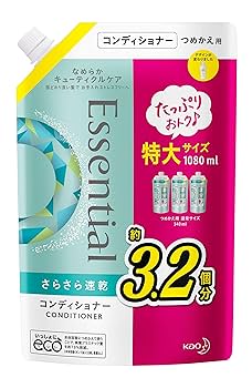 エッセンシャル　さらさら　速乾　シャンプー　コンディショナー Amazon.co.jp: エッセンシャル 【大容量】 さらさら速乾
